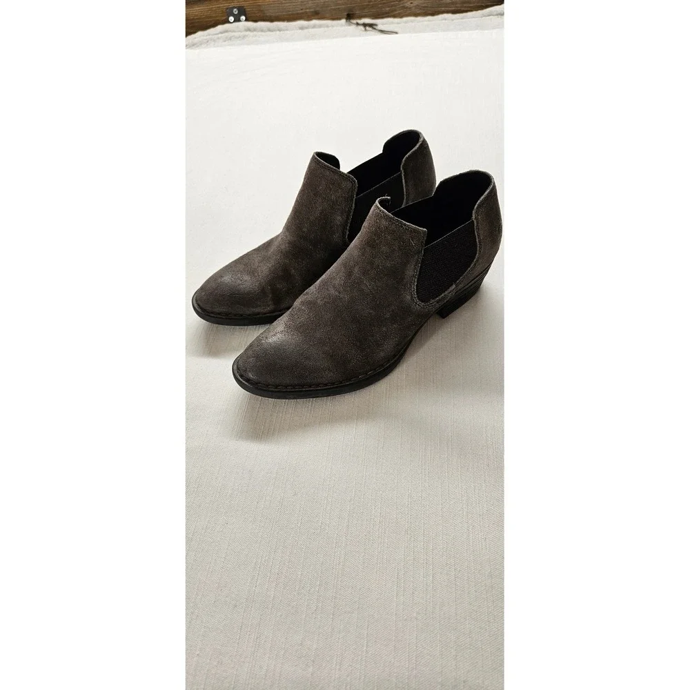 Born Kerri Womens Distressed Brown Suede Ankle Boots Booties F52142 Size 7M